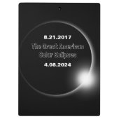 2024年と2017年の二重日付の皆既日食 クリップボード (裏面)