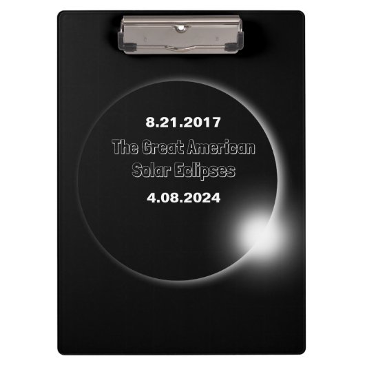 2024年と2017年の二重日付の皆既日食 クリップボード (正面)