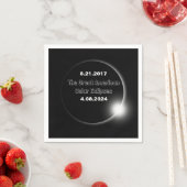 2024年と2017年の二重日付の皆既日食 スタンダードカクテルナプキン (インサイチュ)