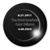 2024年と2017年の二重日付の皆既日食 セラミックノブ (正面)