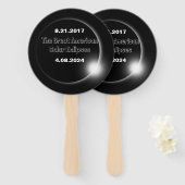 2024年と2017年の二重日付の皆既日食 ハンドファン (正面&裏面)