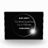 2024年と2017年の二重日付の皆既日食 フォトブロック (正面)