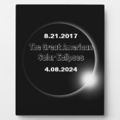 2024年と2017年の二重日付の皆既日食 フォトプラーク (正面)