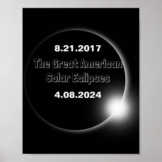 2024年と2017年の二重日付の皆既日食 ポスター (正面)