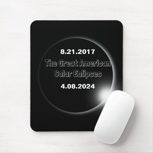 2024年と2017年の二重日付の皆既日食 マウスパッド (マウス)