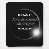 2024年と2017年の二重日付の皆既日食 マウスパッド (正面)