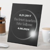 2024年と2017年の二重日付の皆既日食 台座サイン (インサイチュ)