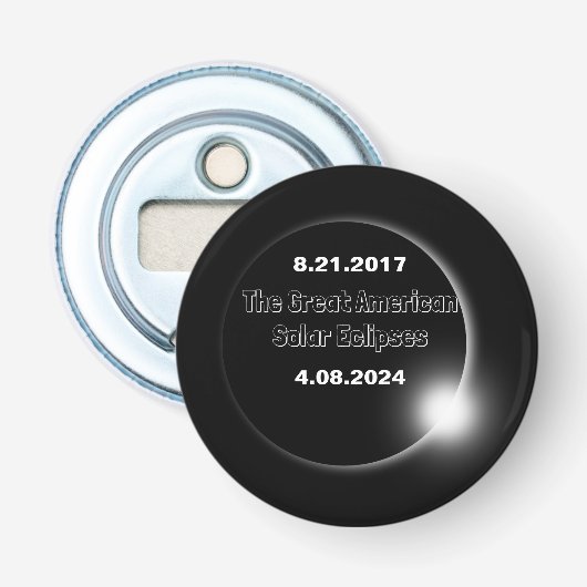 2024年と2017年の二重日付の皆既日食 栓抜き (正面)