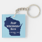2024年にウィスコンシン州を青に変えよう キーホルダー (裏面)
