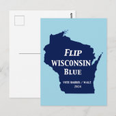 2024年にウィスコンシン州を青に変えよう ポストカード (正面/裏面)