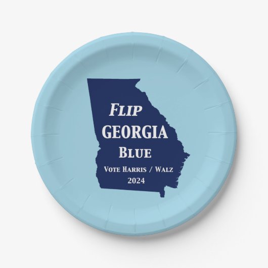 2024年にグルジアブルーを反転 ペーパープレート (正面)