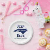 2024年にノースカロライナの青を反転 ペーパープレート (パーティー)