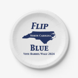 2024年にノースカロライナの青を反転 ペーパープレート