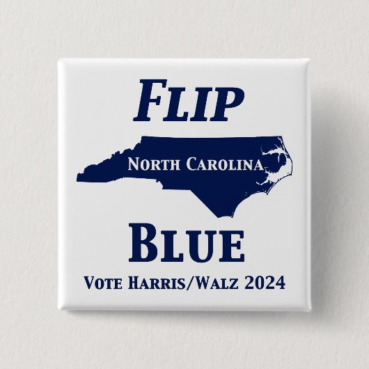 2024年にノースカロライナの青を反転 缶バッジ (正面)