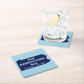 2024年にペンシルバニアの青を反転 スクエアペーパーコースター (インサイチュ)