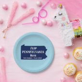 2024年にペンシルバニアの青を反転 ペーパープレート (パーティー)