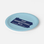 2024年にペンシルバニアの青を反転 ペーパープレート (アングル)