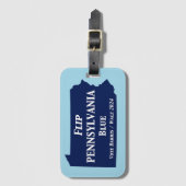 2024年にペンシルバニアの青を反転 ラゲッジタグ (正面縦)
