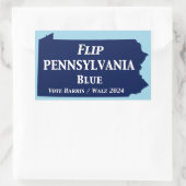 2024年にペンシルバニアの青を反転 長方形シール (バッグ)