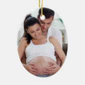 2024年に両親の写真ベビーを予定 セラミックオーナメント (裏面)