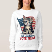 2024年に再び猫をおもしろい安全に大統領のする スウェットシャツ (正面)