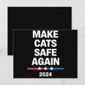 2024年に再び猫をおもしろい安全に大統領のする ポストカード (正面/裏面)