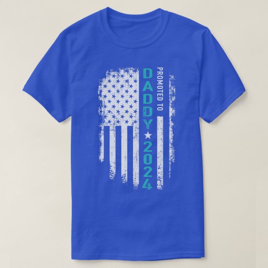 2024年に新しいパパのためにアメリカ人に昇進 Tシャツ (デザイン正面)