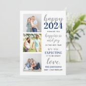 2024年に期待される新年の海軍とシルバーの幸せ シーズンカード (スタンド正面)