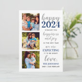 2024年に期待される新年の海軍とシルバーの幸せ シーズンカード (スタンド正面)