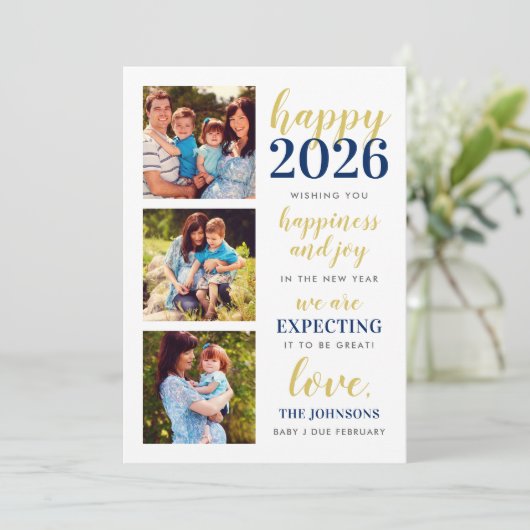 2024年に期待される新年の海軍と金ゴールド シーズンカード (スタンド正面)