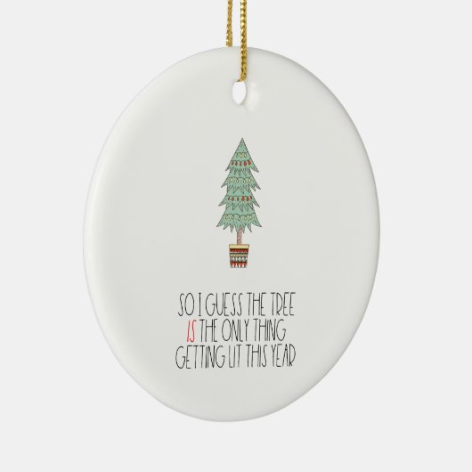 2024年に点灯するのは木だけおもしろいだ セラミックオーナメント (右)