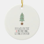 2024年に点灯するのは木だけおもしろいだ セラミックオーナメント (正面)