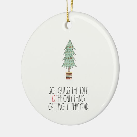 2024年に点灯するのは木だけおもしろいだ セラミックオーナメント (左)