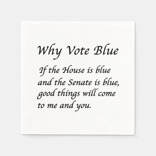 2024年に青で投票する理由 スタンダードカクテルナプキン (正面)