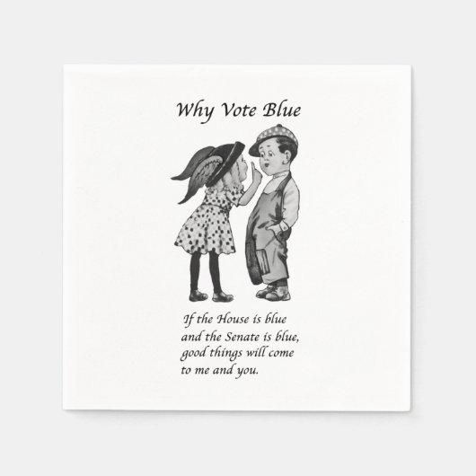 2024年に青で投票する理由 スタンダードカクテルナプキン (正面)