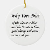 2024年に青で投票する理由 セラミックオーナメント (正面)