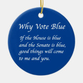 2024年に青で投票する理由 セラミックオーナメント (正面)