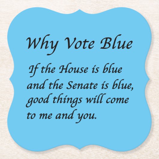 2024年に青で投票する理由 ペーパーコースター (正面)