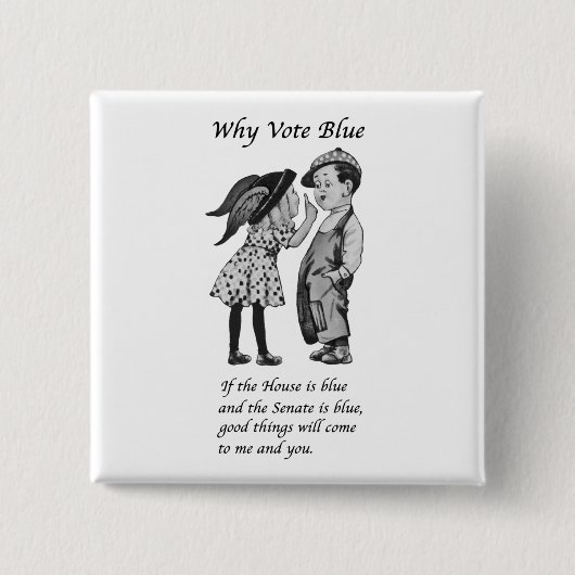 2024年に青で投票する理由 缶バッジ (正面)