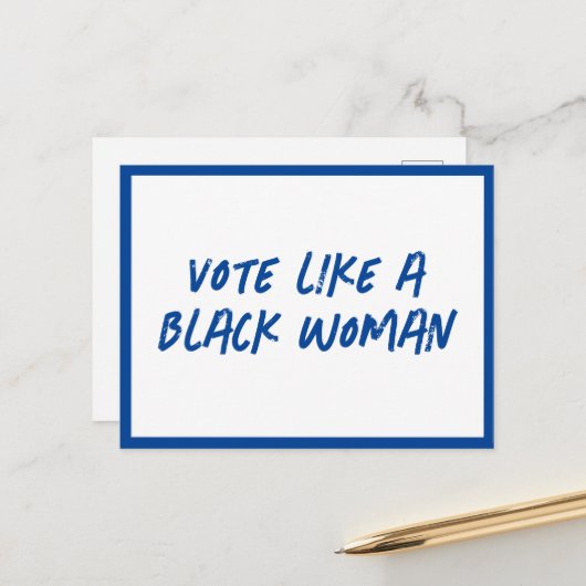 2024年に黒人のように青く投票する ポストカード (正面/裏面インサイチュ)