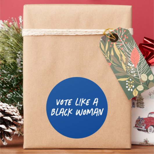 2024年に黒人のように青く投票する ラウンドシール (クリスマス)