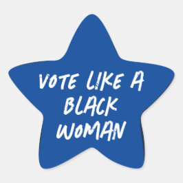 2024年に黒人女性のステッカーのように青く投票する 星シール