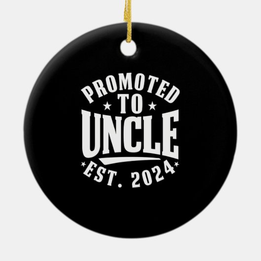 2024年のおじさんに昇進2024年の妊娠アナウンス1日 セラミックオーナメント (裏面)