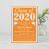 2024年のオレンジホワイトクラス卒業写真 招待状 (スタンド正面)