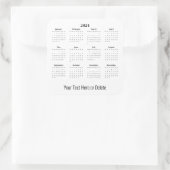 2024年のカスタム文字の月次最下位カレンダー スクエアシール (バッグ)