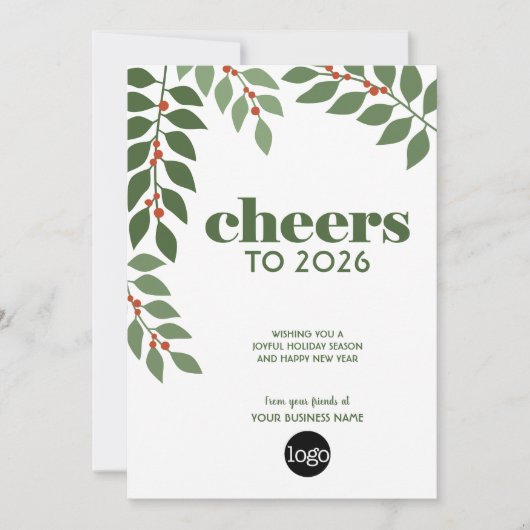 2024年のカレンダーとロゴ付きBusiness Greeting シーズンカード (正面)