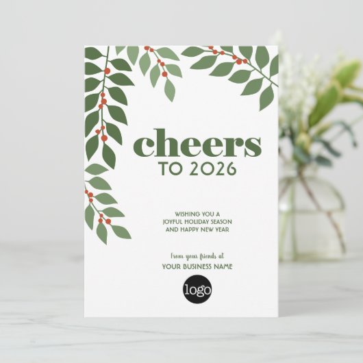 2024年のカレンダーとロゴ付きBusiness Greeting シーズンカード (スタンド正面)