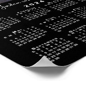 2024年のカレンダーと写真と名前(黒) ポスター (角)