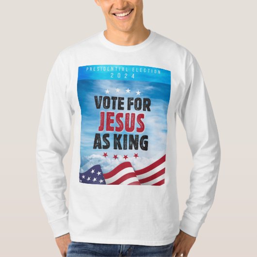 2024年のキング選挙でイエス大統領のに投票 Tシャツ (正面)