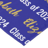 2024年のクラスと大学院名ネイビーホワイト金ゴールド テーブルクロス (アングル)